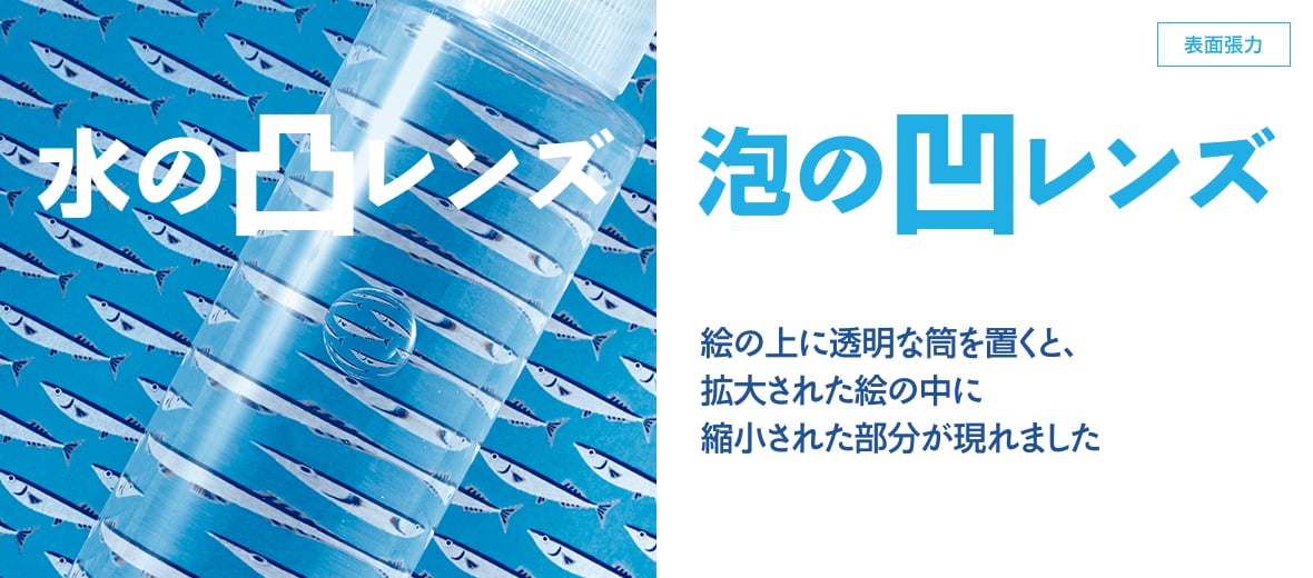 水の凸レンズ 泡の凹レンズ