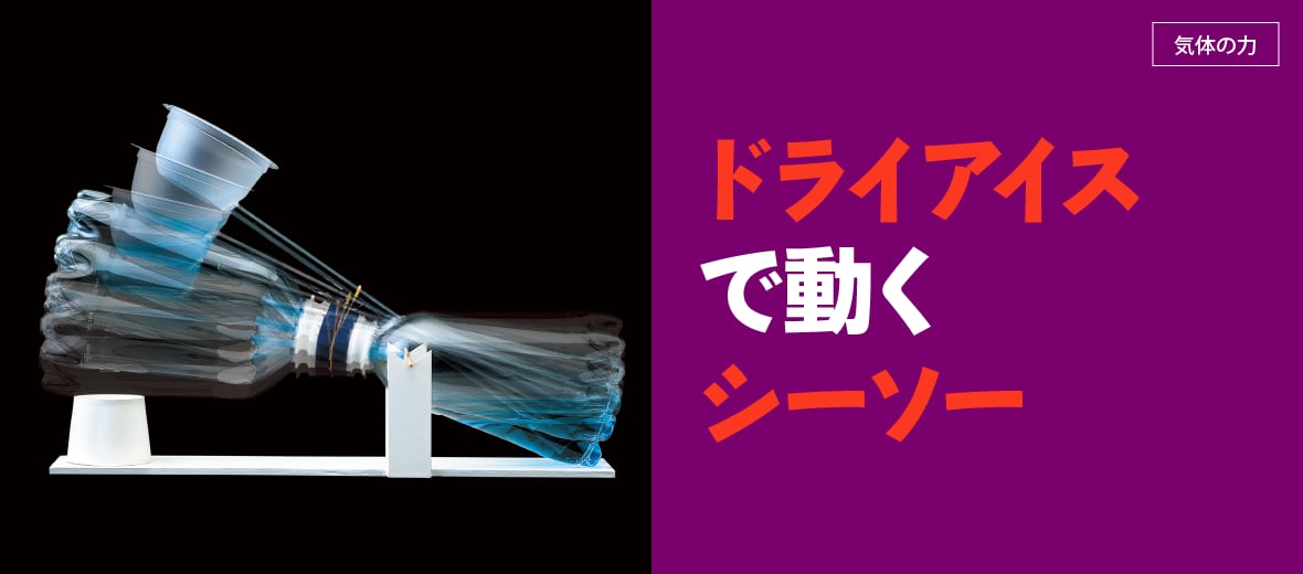 気体の力 ドライアイスで動くシーソー 自由研究におすすめ 家庭でできる科学実験シリーズ 試してフシギ Ngkサイエンスサイト 日本ガイシ株式会社